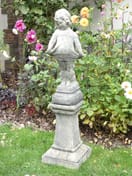 Keymer Plinth in Stone C1709 With Victorian Girl