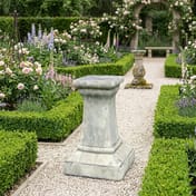 Keymer Stone Garden Pedestal in Formal Garden Setting