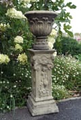 Vienna Cherub Motif Stone Garden Pedestal - Original Product Photo