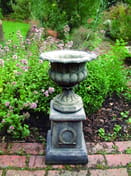 Vienna Laurel Motif Stone Garden Pedestal in cast stone