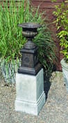 Vienna Laurel Motif Stone Garden Pedestal in cast stone - umber view