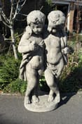 Twin Standing Cherub Stone Statue original view