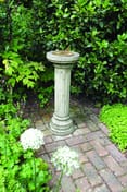 Aged Brass Sundial on Brighton Stone Garden Pedestal in cast stone
