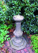 Brass Sundial on Victorian Stone Garden Pedestal in cast stone