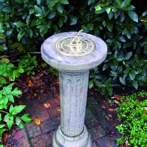 Brass Sundial on Brighton Stone Garden Pedestal