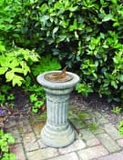 Aged Brass Sundial on Classical Stone Garden Pedestal Original