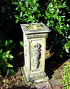 Brass Sundial on Floral Stone Pedestal Original View