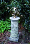 Medium Armillary on Vine Stone Garden Pedestal in cast stone