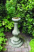 Aged Brass Sundial on Stone Garden Pedestal Original
