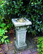 Brass Sundial on Rococo Stone Garden Pedestal - Original View