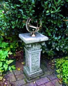 Medium Armillary on Rococo Stone Garden Pedestal - Original