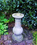 Brass Sundial on Victorian Stone Pedestal - Original View