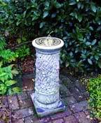 Brass Sundial on Vine Stone Pedestal - Original