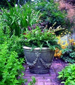 Large Swaggered Stone Garden Vase in cast stone