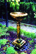Slim Stone Birdbath in cast stone
