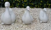 Family Of 3 Ducks Garden Ornament Set in White