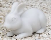 Lying Rabbits Garden Ornament in White