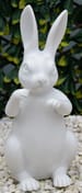 Standing Rabbits Garden Ornament in White