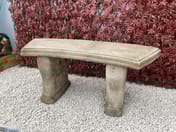 Curved Leaf Stone Garden Bench in Stone - Original Product Photo