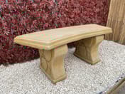 Curved Leaf Stone Garden Bench in Sandstone — Original Product Photo