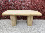 Sleeper Stone Garden Bench in Sandstone — Original Product Photo
