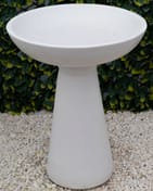 Modern Stone Birdbath in White - Original Product Photo