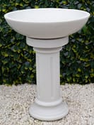 Round Stone Birdbath in White — original product photo