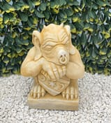 Gargoyle with Shield Stone Garden Ornament in Sandstone
