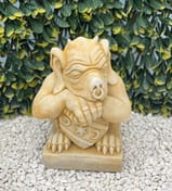 Gargoyle with Shield Stone Garden Ornament in Sandstone - Original Product Photo