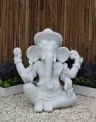 Ganesha Garden Statue in White - Original Product Photo