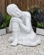 Sleeping Deity Garden Statue in White - Original View