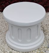 Large Round Garden Ornament Plinth in White - Original Photo