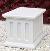 Medium Square Garden Ornament Plinth in White - original product photo