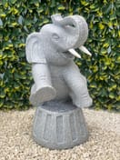 Sitting Elephant Garden Statue in Grey