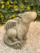 Smiling Hatchling Dragon Stone Garden Ornament in Stone