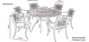 Lichfield Ballykeel 6 Seat Dining Set Dimensions