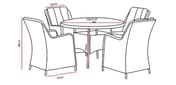 Lichfield Rapello 4 Seat Dining Set Set Dimensions