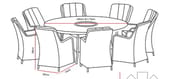 Lichfield Rapello 6 Seat Dining Set Set Dimensions