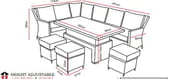 Lichfield Rapello Casual Dining Set with Adjustable Table Dimensions