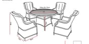 Lichfield Campania 4 Seat Dining Set with Firepit Dimensions