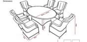 Lichfield Campania 6 Seat Oval Dining Set with Firepit Dimensions