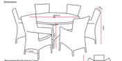 Lichfield Morpeth 6 Seat Bistro Set Dimensions