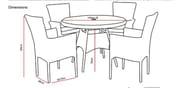 Lichfield Novelda 4 Seat Rattan Dining Set Dimensions