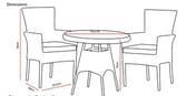 Lichfield Novelda 2 Seat Rattan Bistro Set Dimensions