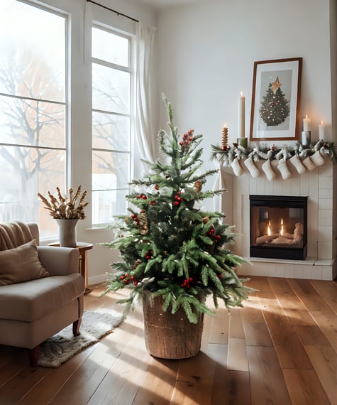 Norwegian Spruce Pre Lit Potted Christmas Tree 5ft