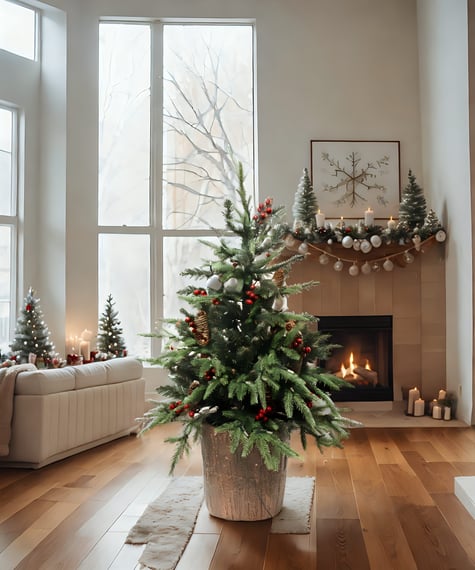 Norwegian Spruce Pre Lit Potted Christmas Tree