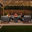 Modular garden furniture fire pit angle view