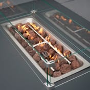 Modular garden furniture fire pit detail