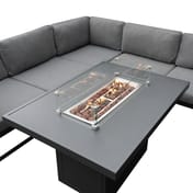 Modular garden furniture fire pit side view
