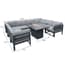 Modular garden furniture fire pit table close up